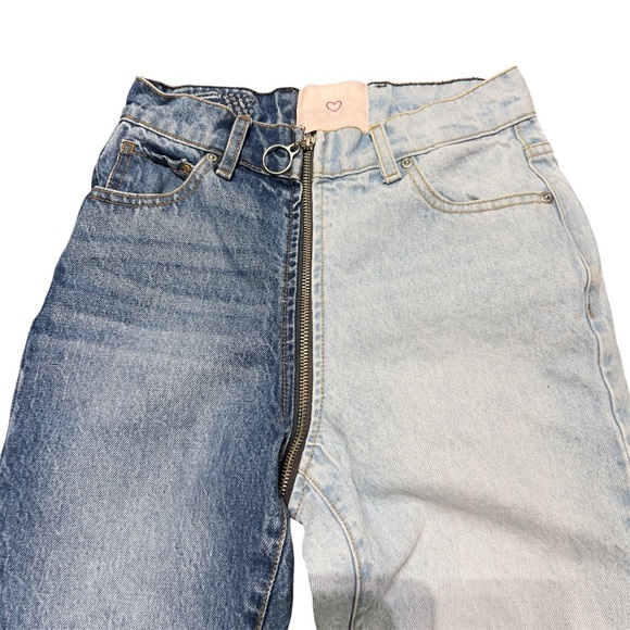 Revice Jeans Womens 25 Yin Yang Crop Two Toned Retro Front To Back Zipper Denim - Picture 6 of 13